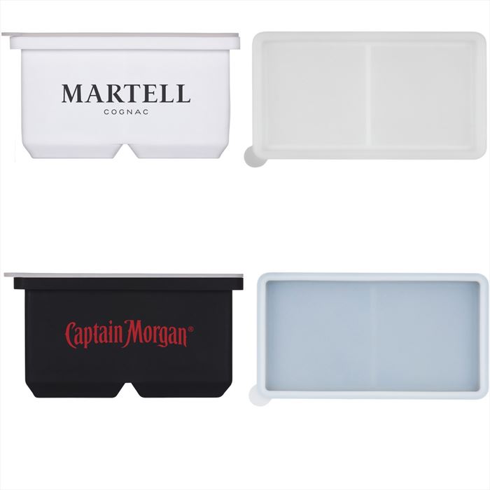 HST41221 Dual Silicone Ice Cube Mold Tray With Custom Imprint